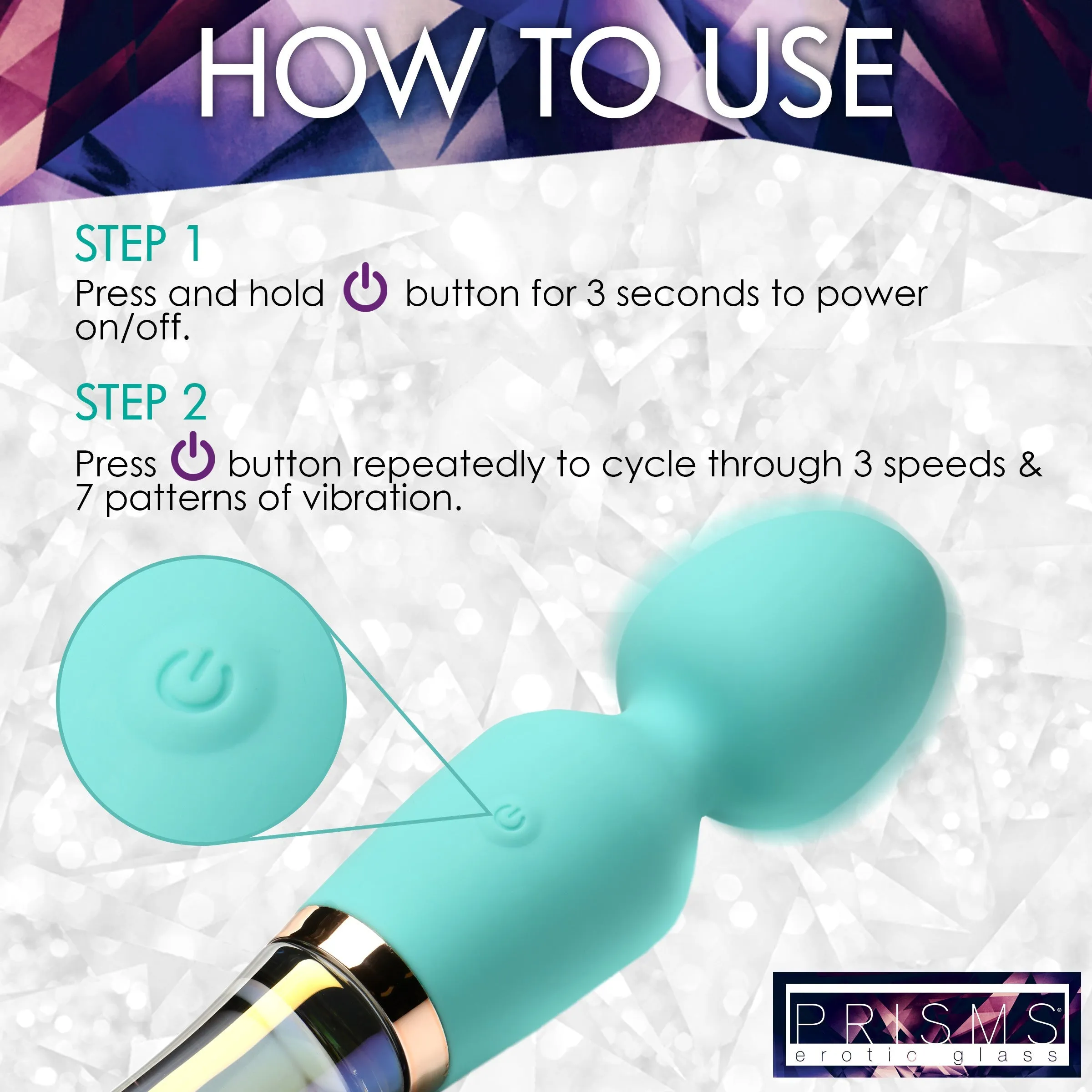 10x Turquoise Dual Ended Silicone And Glass Wand