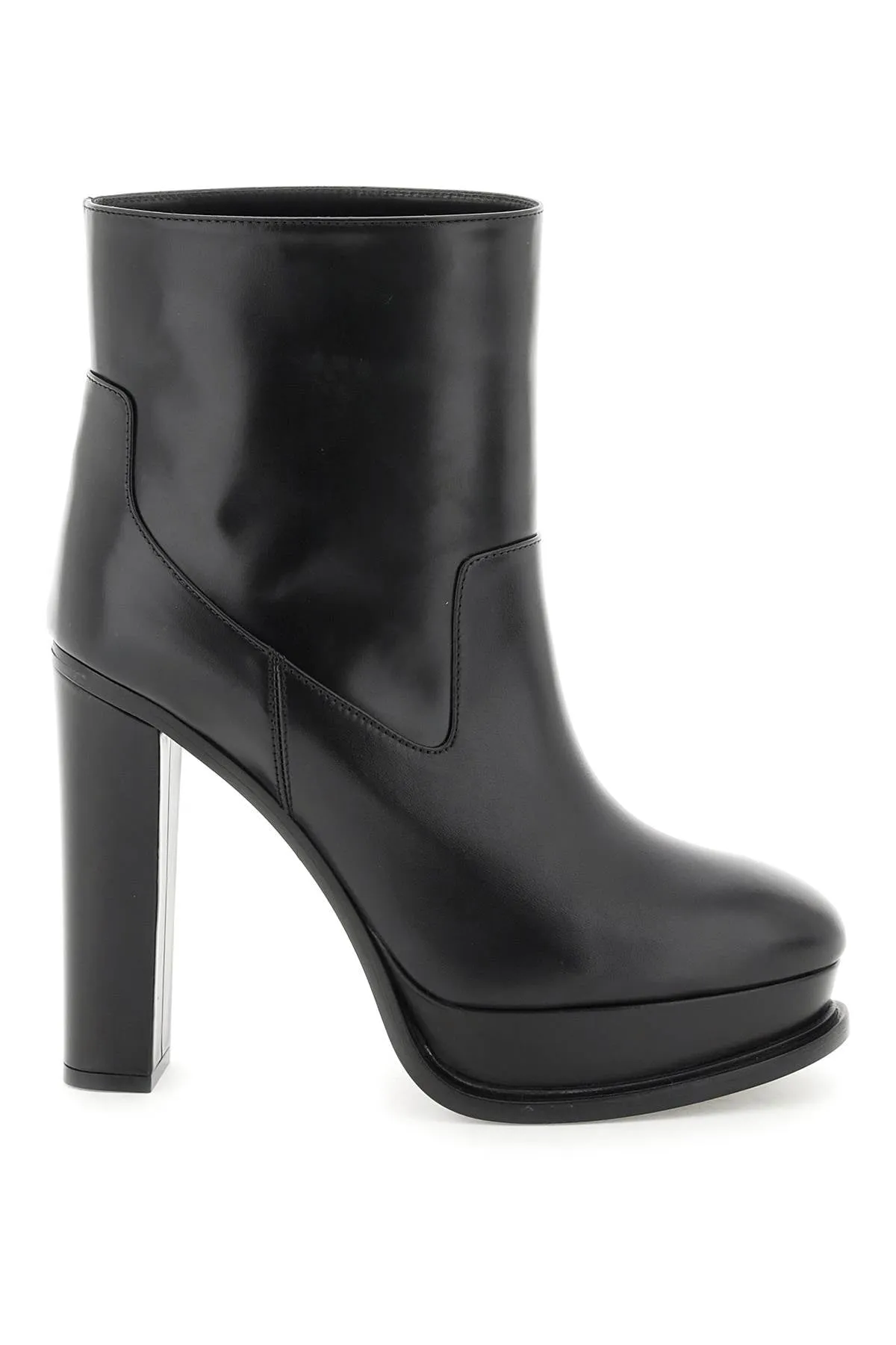 Alexander mcqueen leather ankle boots with plateau