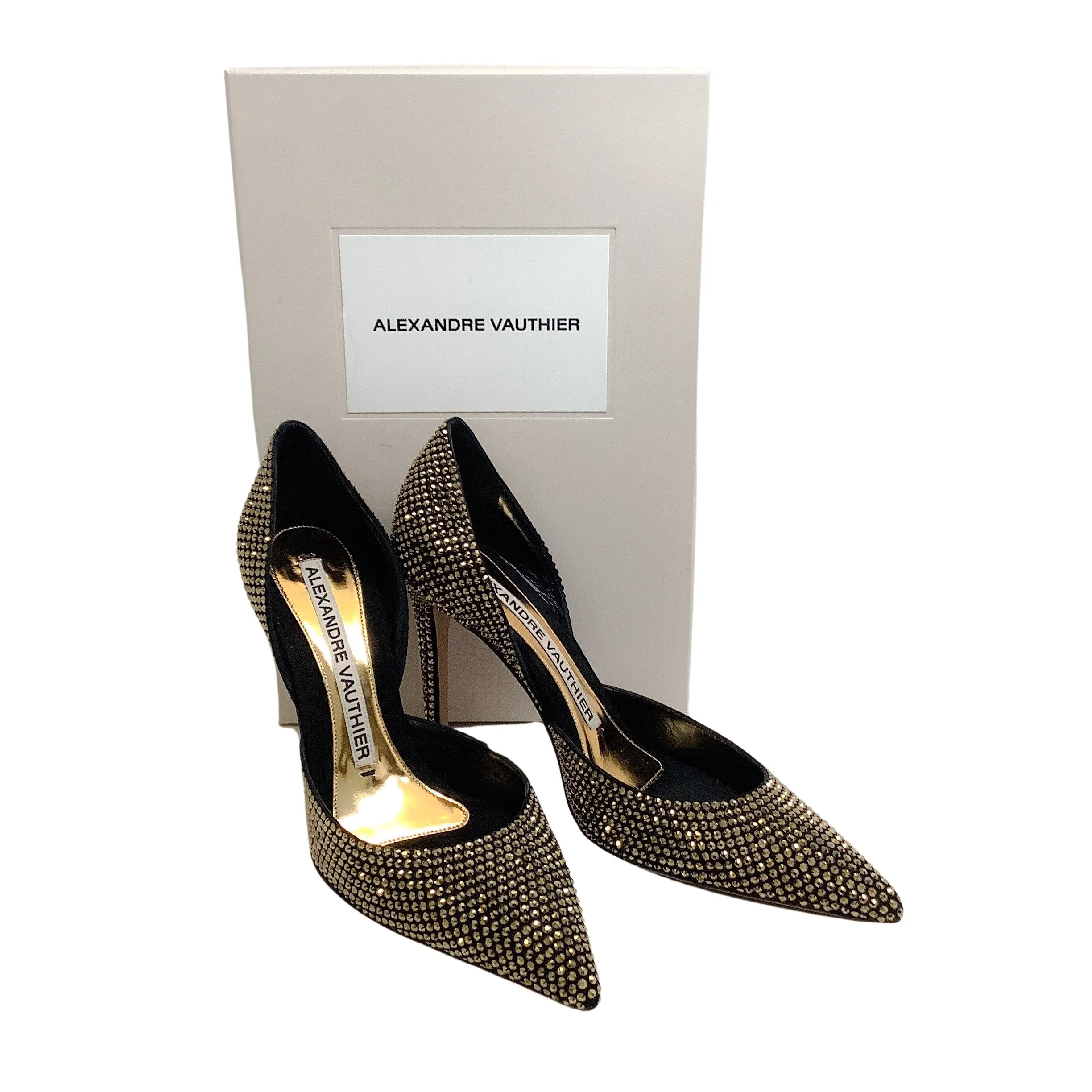 Alexandre Vauthier Gold Crystal Alex Pumps