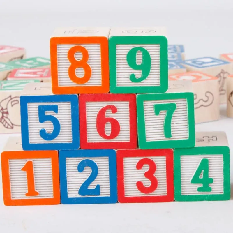 Alphabet and Counting Educational Wooden Cubes