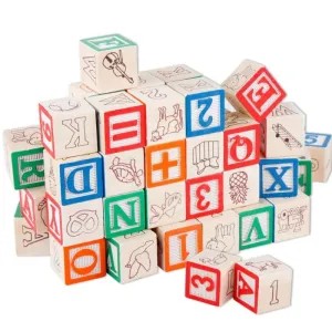 Alphabet and Counting Educational Wooden Cubes