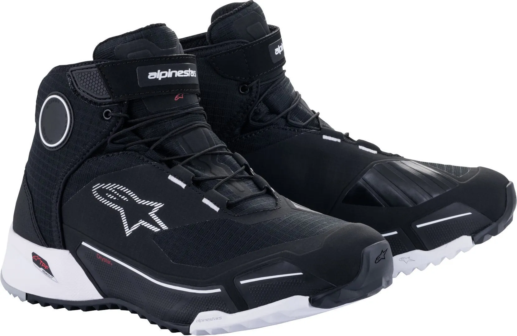 Alpinestars CR-X Drystar Motorcycle Shoes, Black and White