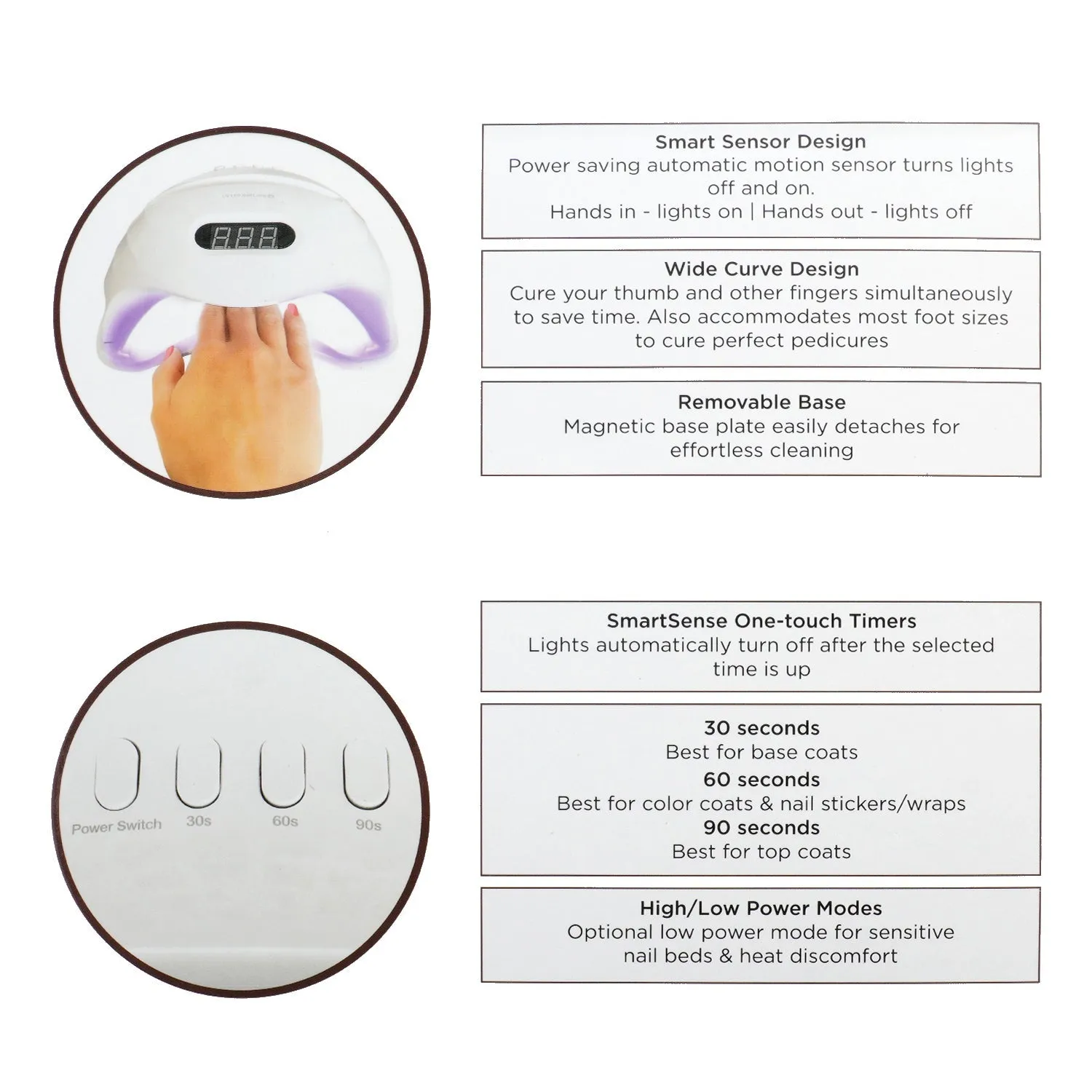 At Home Nail Salon UV Nail Lamp with Grey Gel Nail Stickers Kit