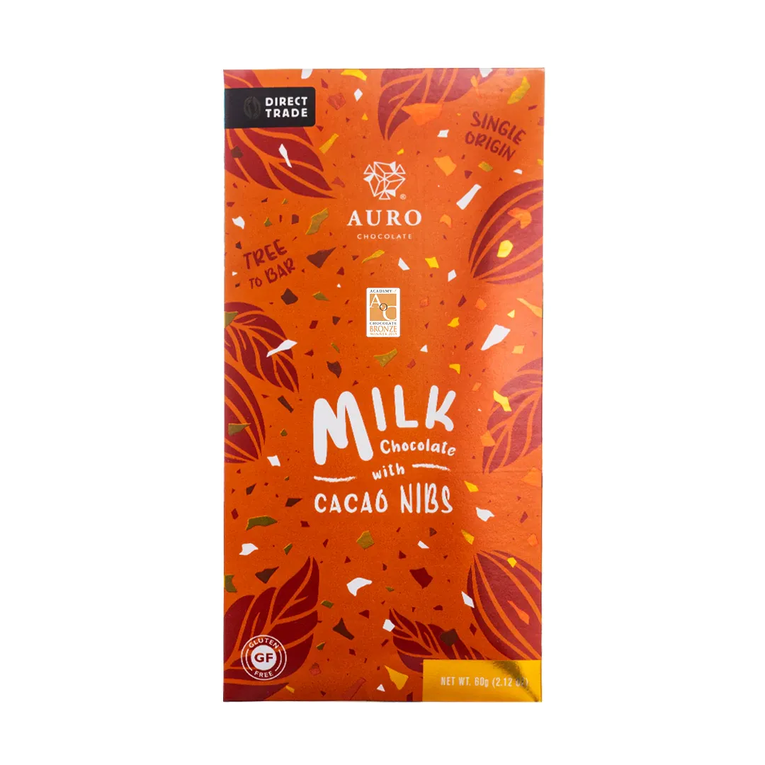 Auro Chocolate Bar with Nibs 60g