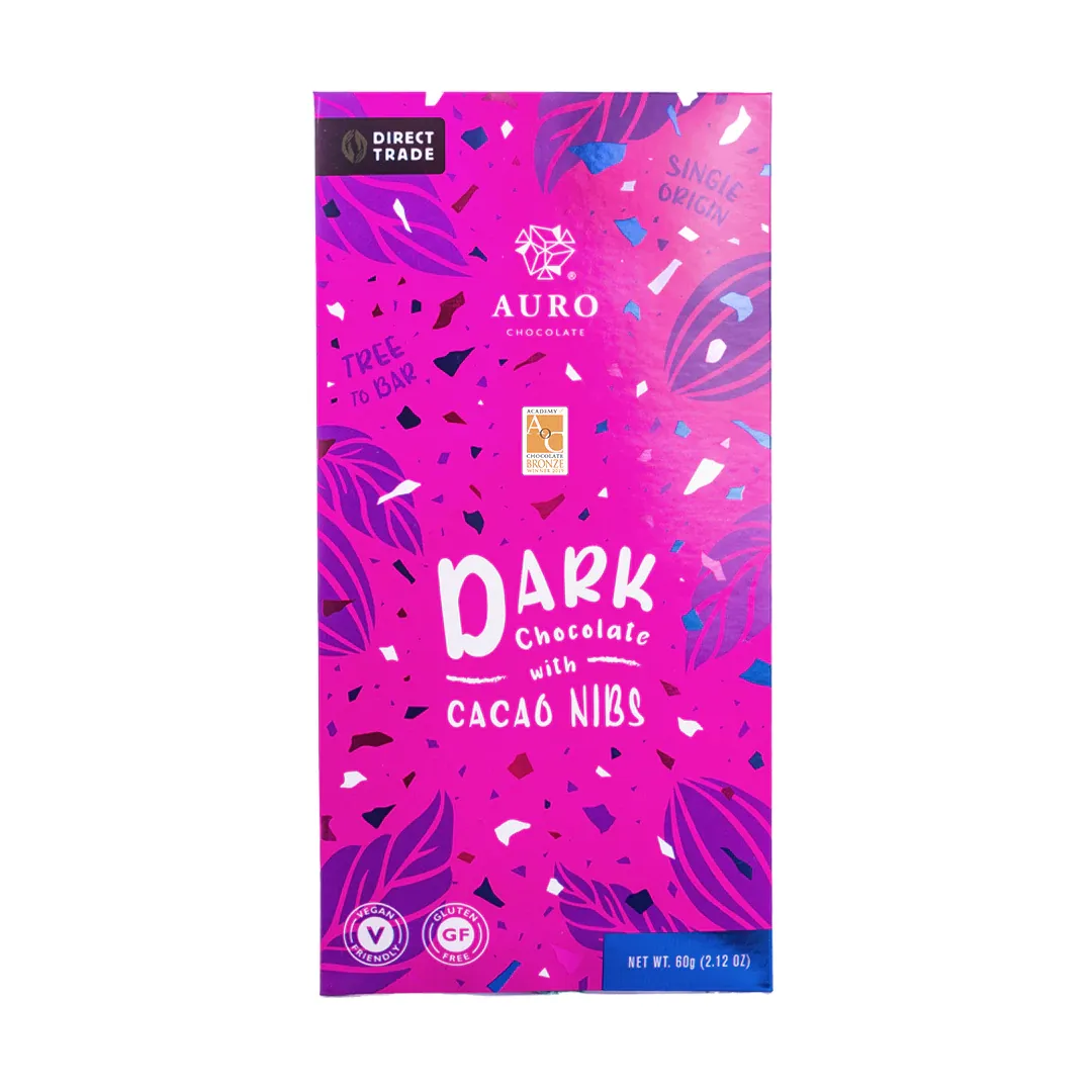 Auro Chocolate Bar with Nibs 60g