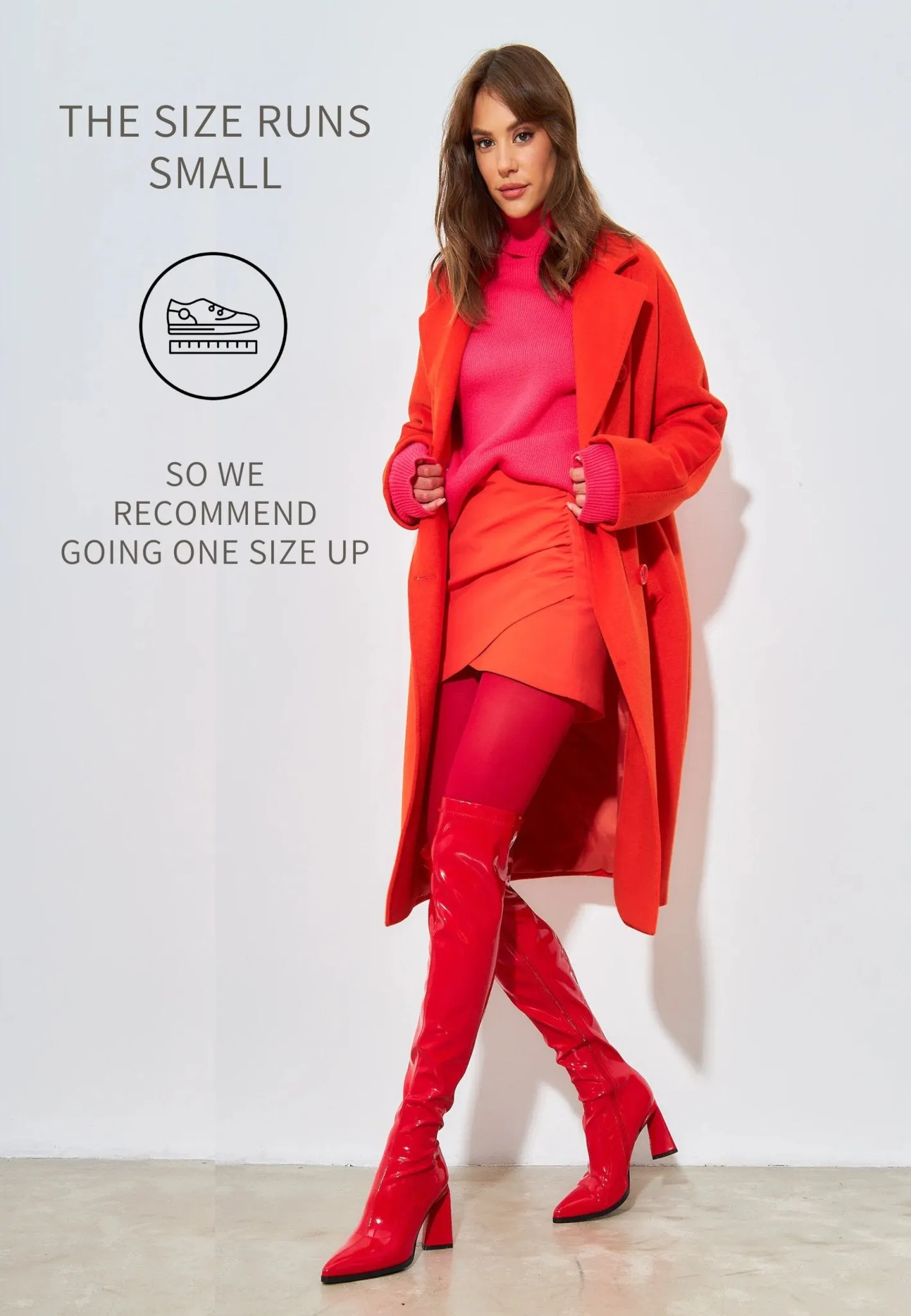 Chic Comfort Over The Knee Boots - Red