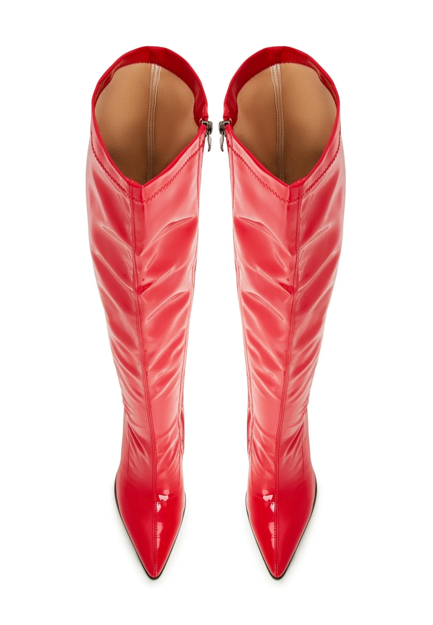 Chic Comfort Over The Knee Boots - Red