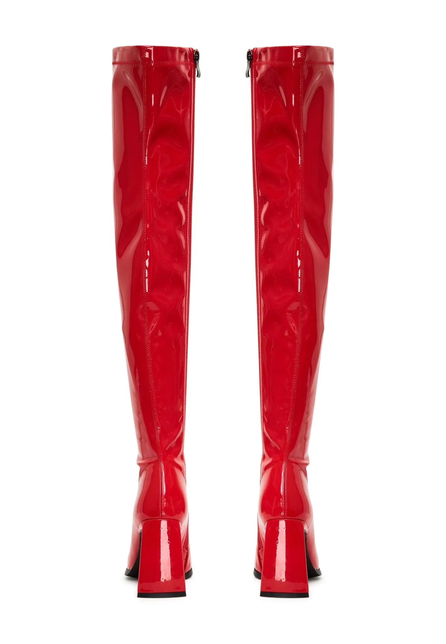 Chic Comfort Over The Knee Boots - Red