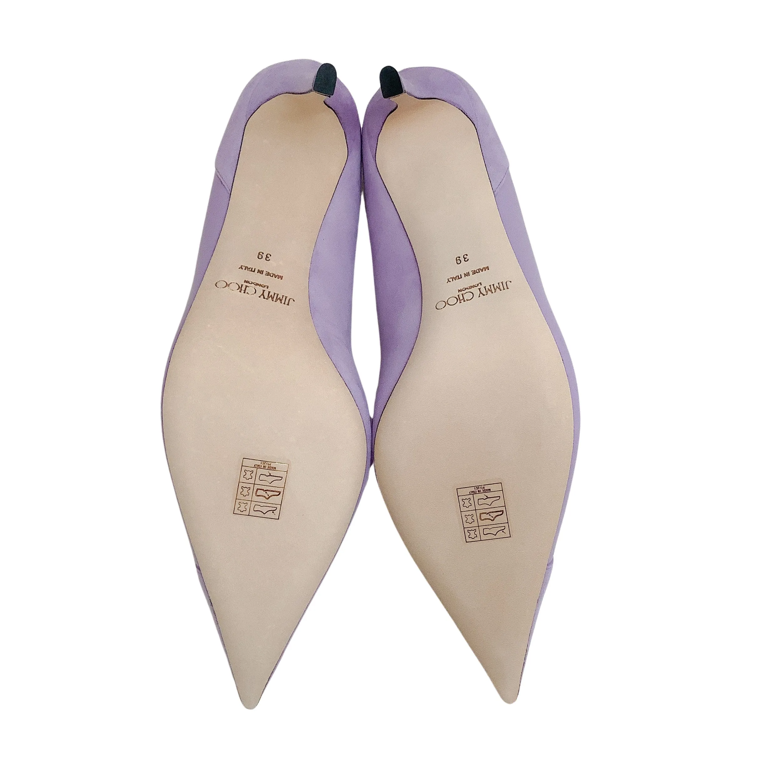 Jimmy Choo Wisteria Suede / Patent Leather Cass 75 Pumps