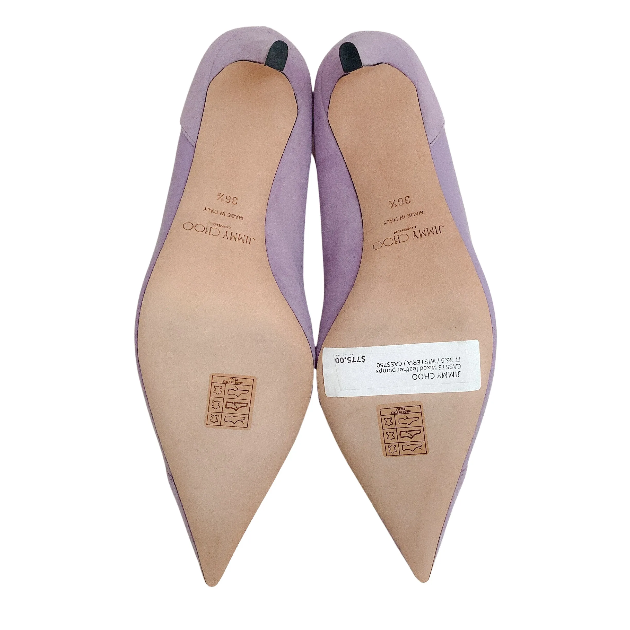 Jimmy Choo Wisteria Suede / Patent Leather Cass 75 Pumps