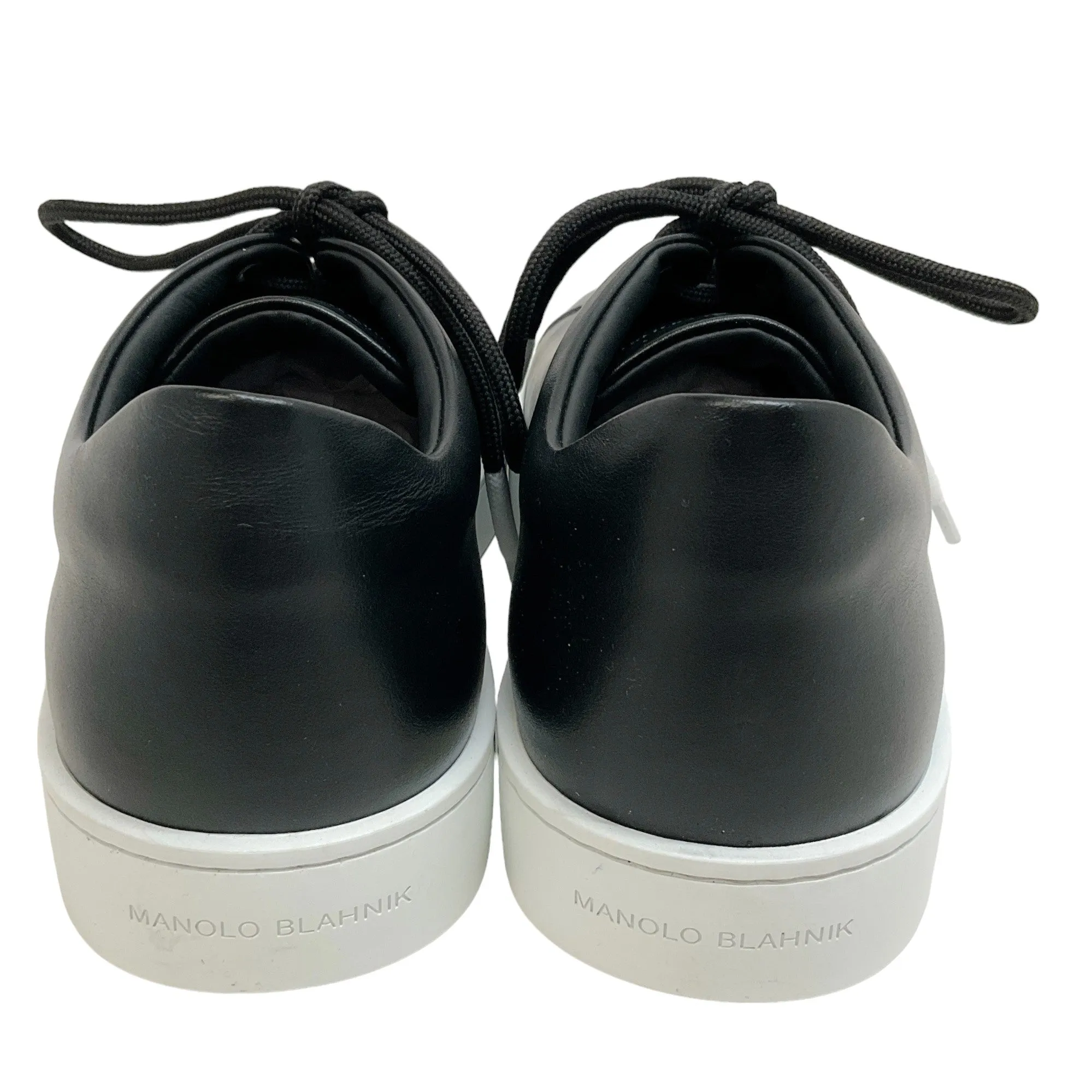 Manolo Blahnik Black Leather Semanada Sneakers