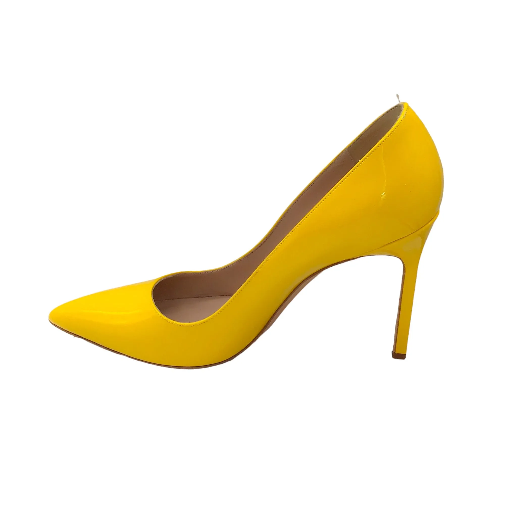 Manolo Blahnik Yellow Pointed Toe Patent Leather Pumps