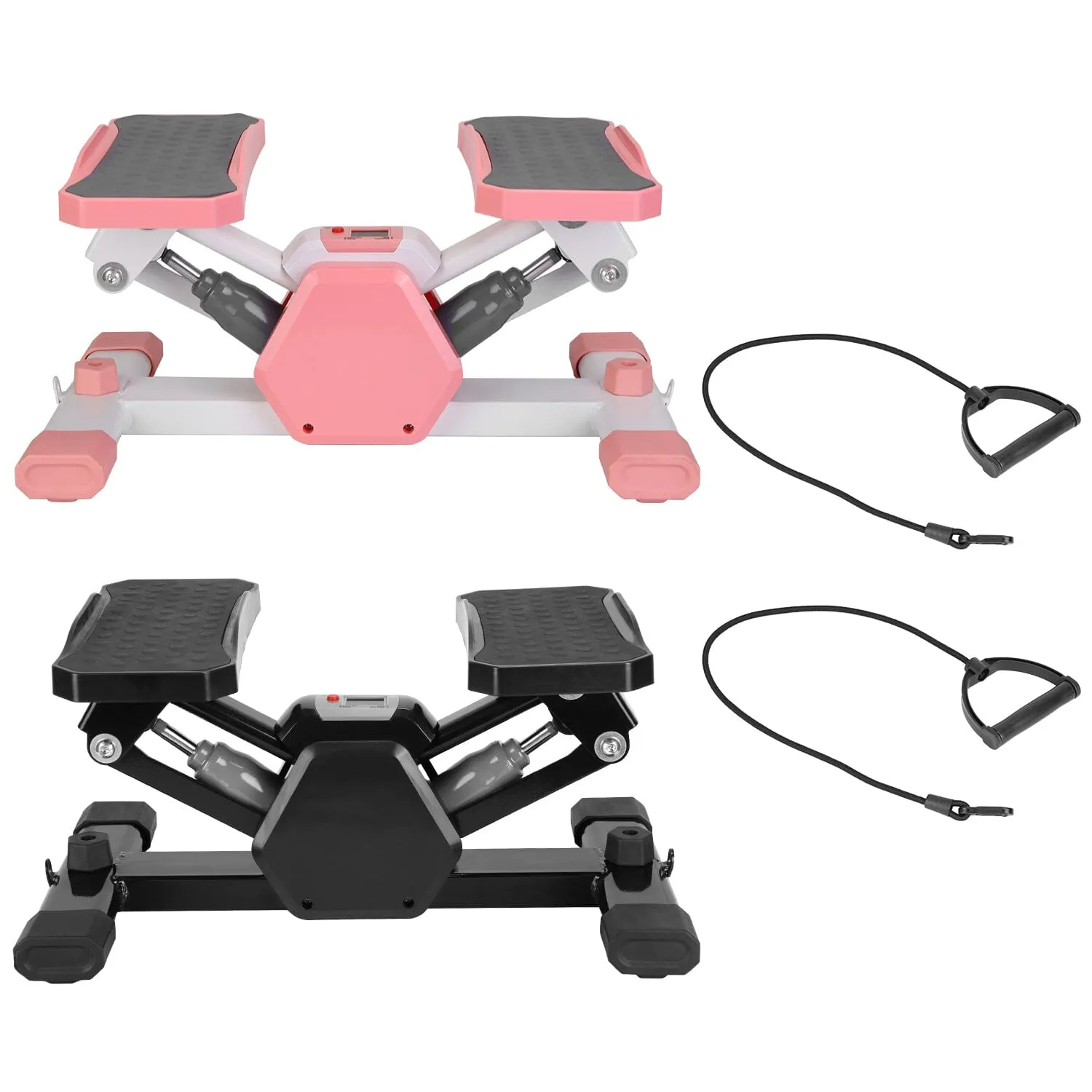 Mini Stepper Stair Stepper with Resistance Bands Quiet Workout with Digital Timer