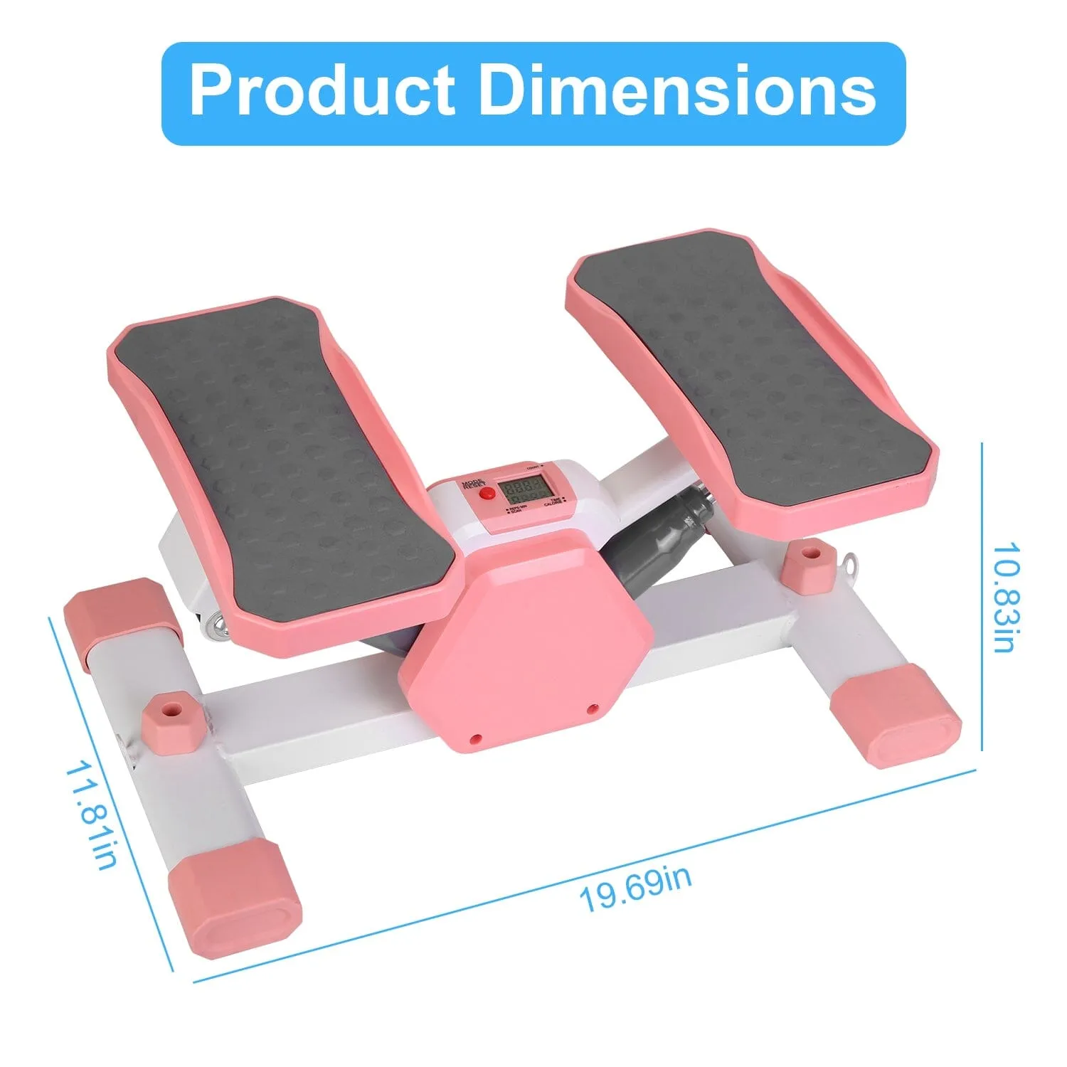 Mini Stepper Stair Stepper with Resistance Bands Quiet Workout with Digital Timer