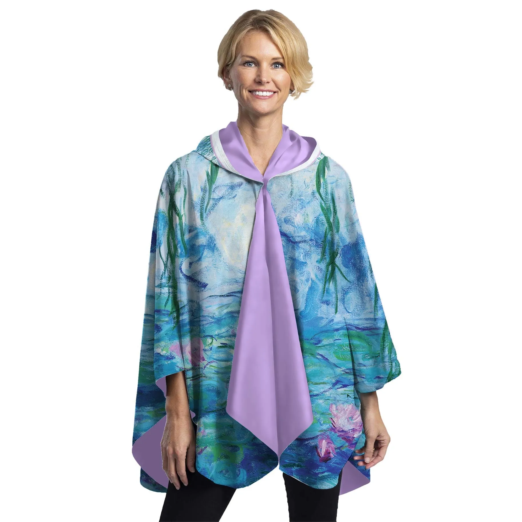 Monet Nympheas Womens Rain Cape - Rainproof Breathable Rain Poncho