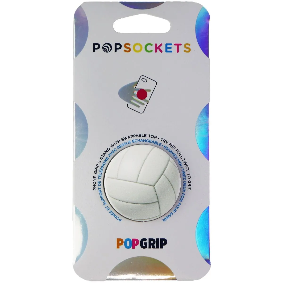 PopSockets PopGrip Expanding Stand and Grip with Swappable Top - Volleyball