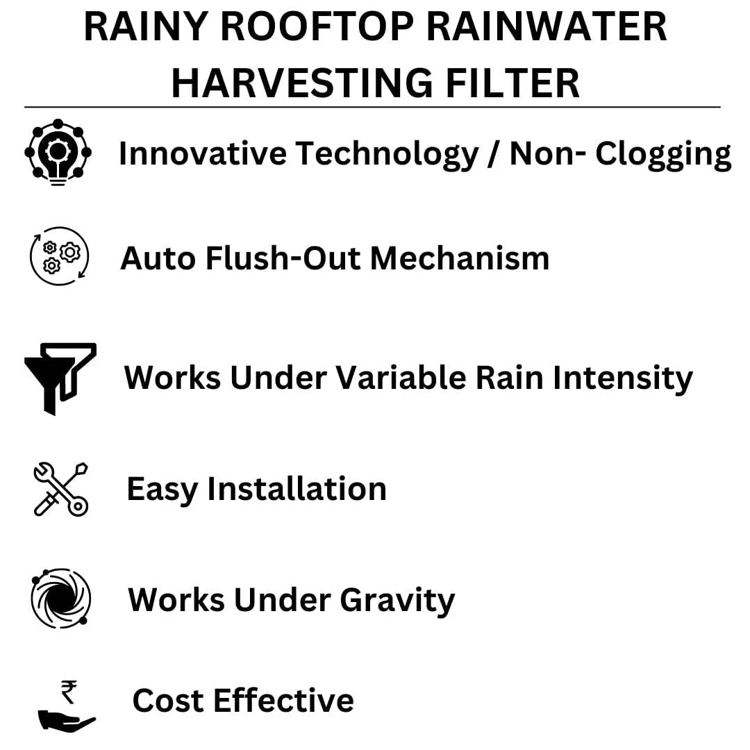 Self-Cleaning Dual Intensity Rainwater Diverter, Rainwater Collection System Suitable for Area Upto 120 Square Meters