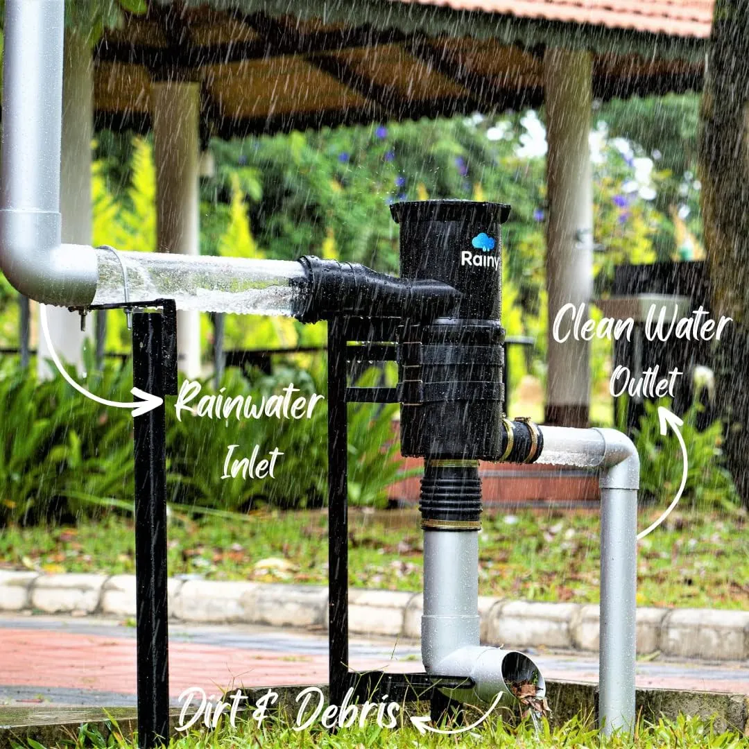 Self-Cleaning Dual Intensity Rainwater Diverter, Rainwater Collection System Suitable for Area Upto 120 Square Meters