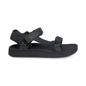 Teva Original Universal Premier Leather Midnight Black Sandals - Women's