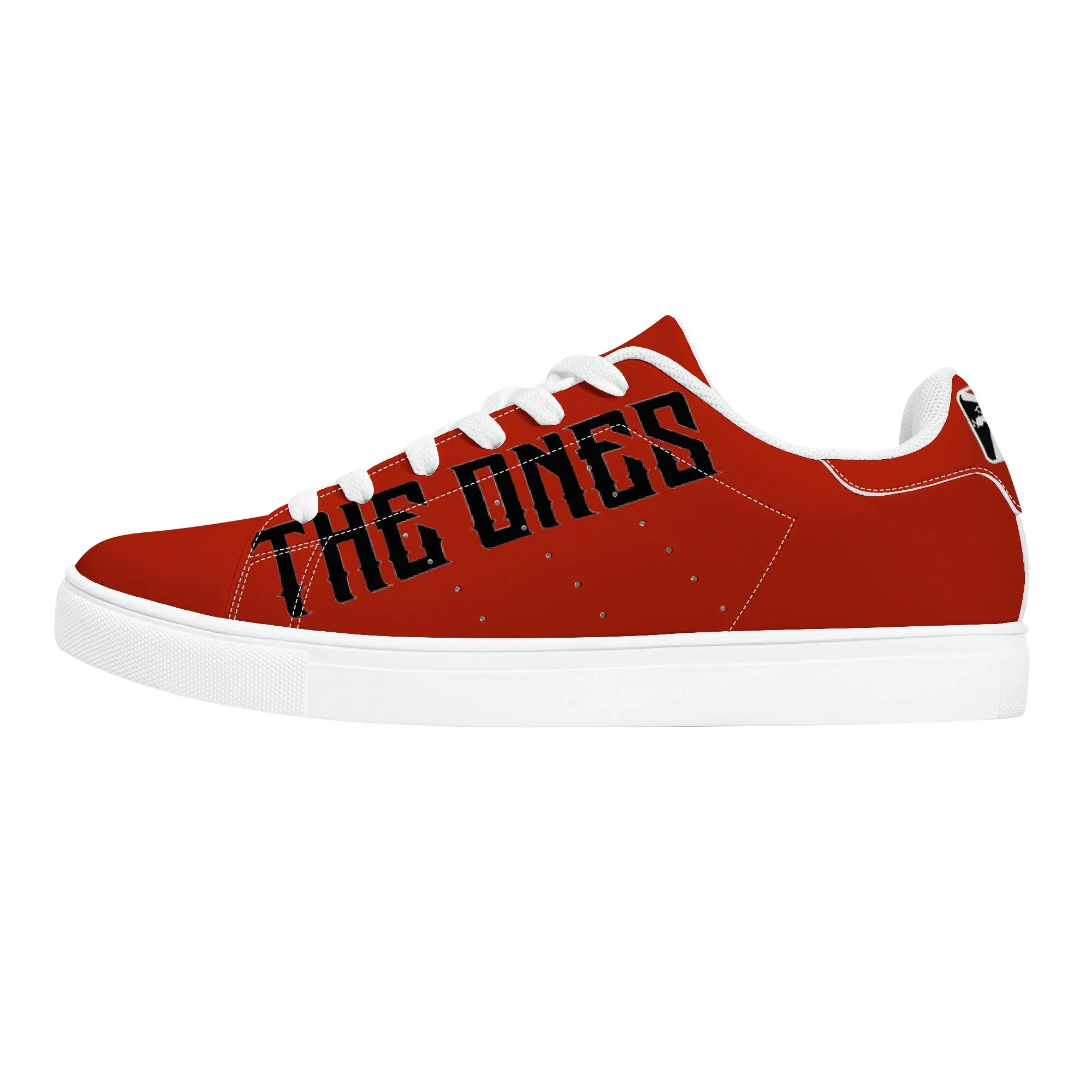 The Ones - Red on Black | Low Top Customized | Shoe Zero