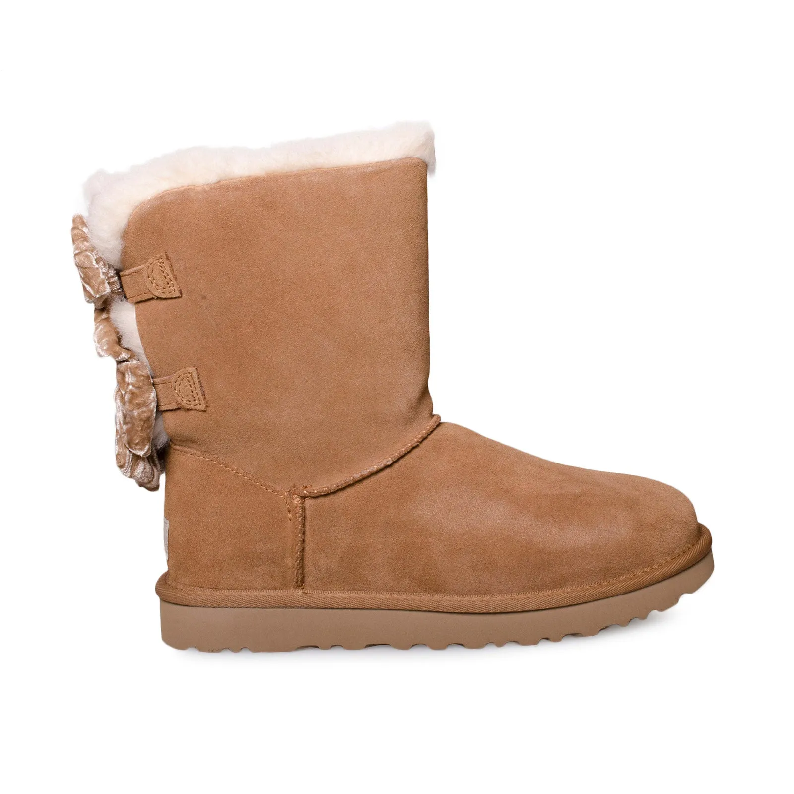 UGG Bailey Bow Crushed Velvet Chestnut Boots - Women's