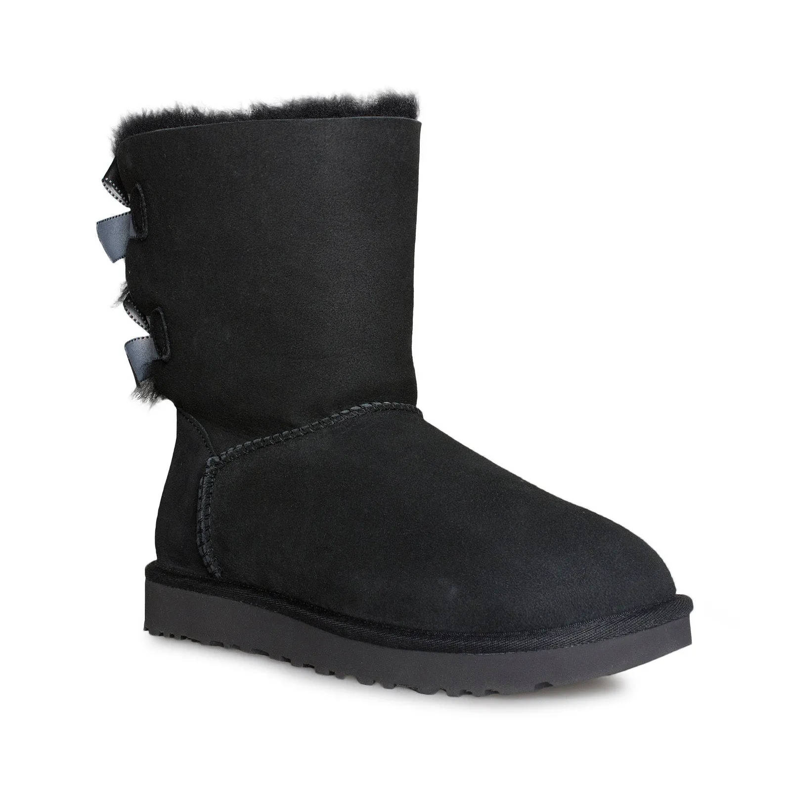 UGG Bailey Bow II Shimmer Black Boots - Women's