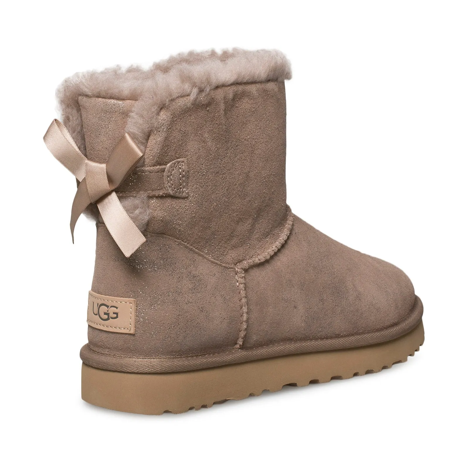 UGG Mini Bailey Bow II Shimmer Caribou Boots - Women's