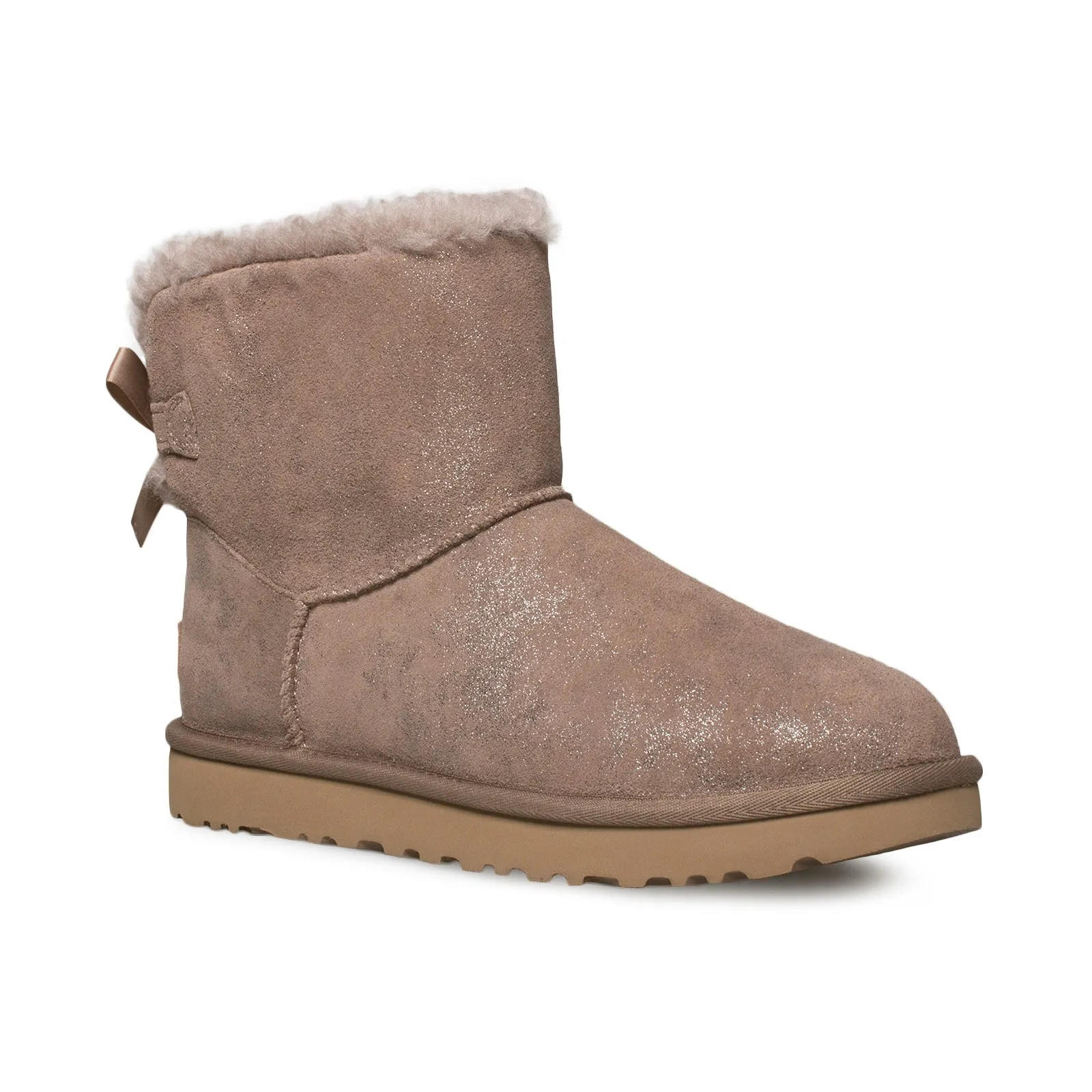 UGG Mini Bailey Bow II Shimmer Caribou Boots - Women's