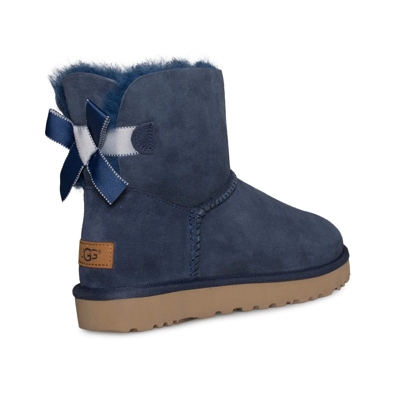 UGG Mini Bailey Bow II Shimmer Navy Boots - Women's