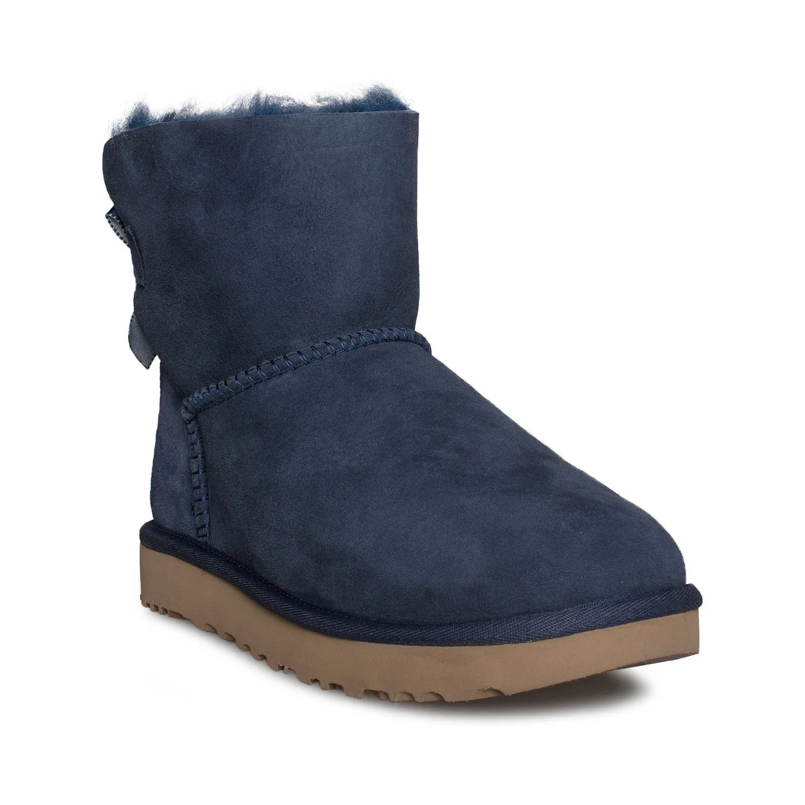 UGG Mini Bailey Bow II Shimmer Navy Boots - Women's