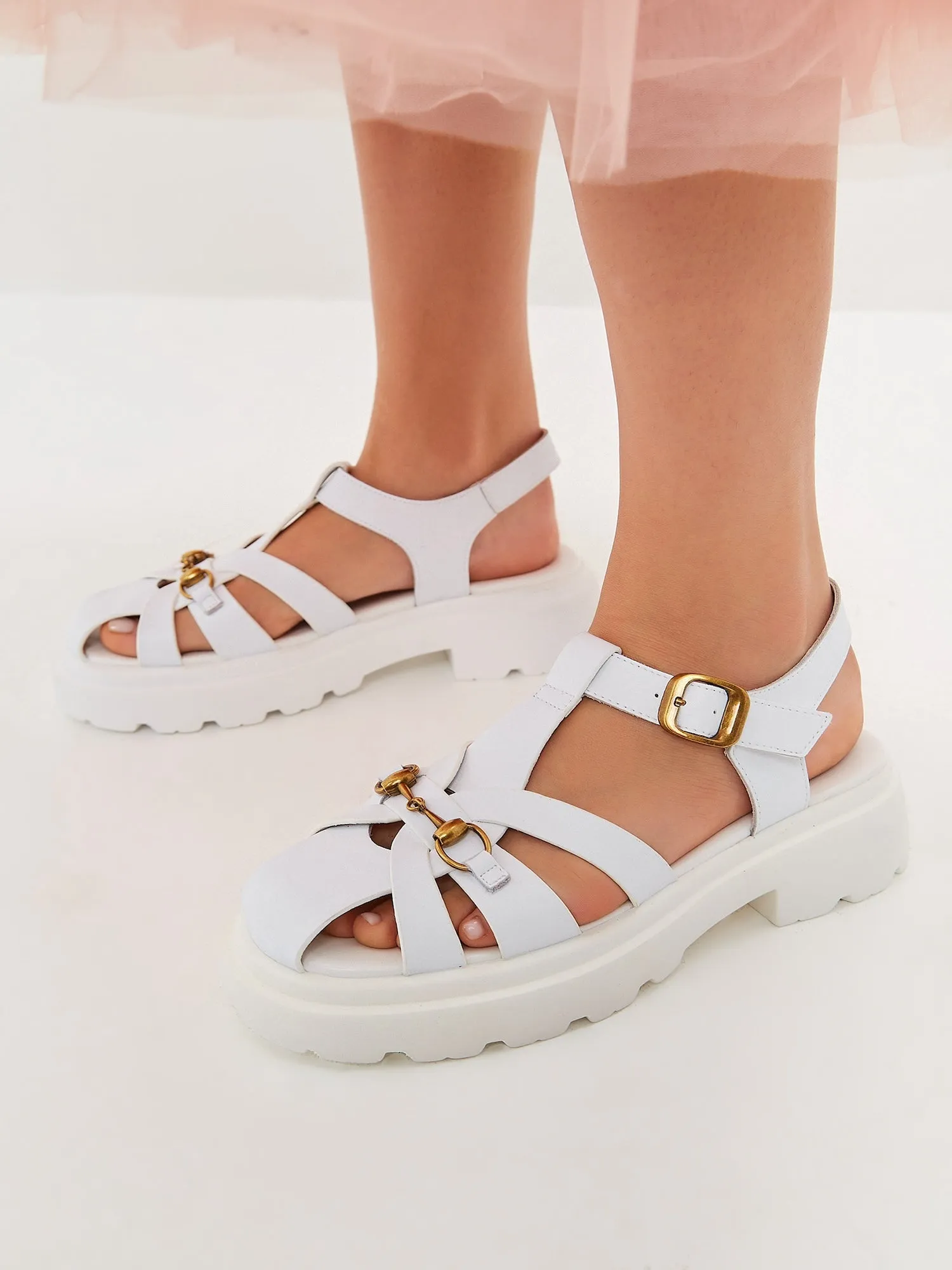 Urban Classic Platform Sandals - White