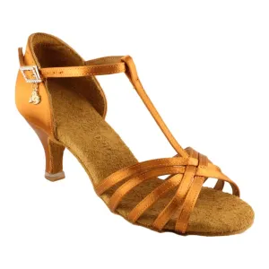 Women's Latin Dance Shoes, Model 217, Heel EH10, Tan 3