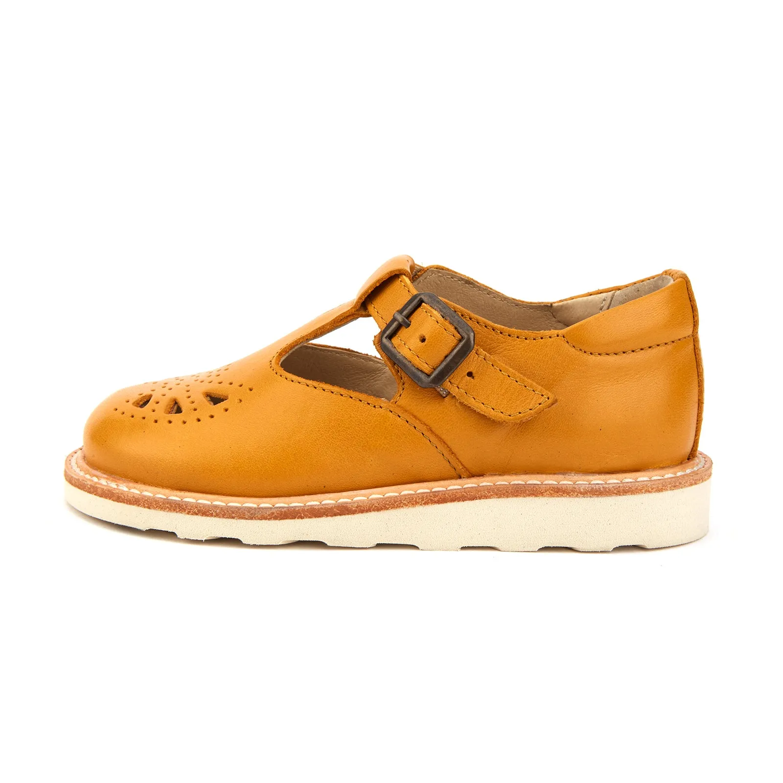 Young Soles Rosie T-Bar Leather Shoes - Mustard